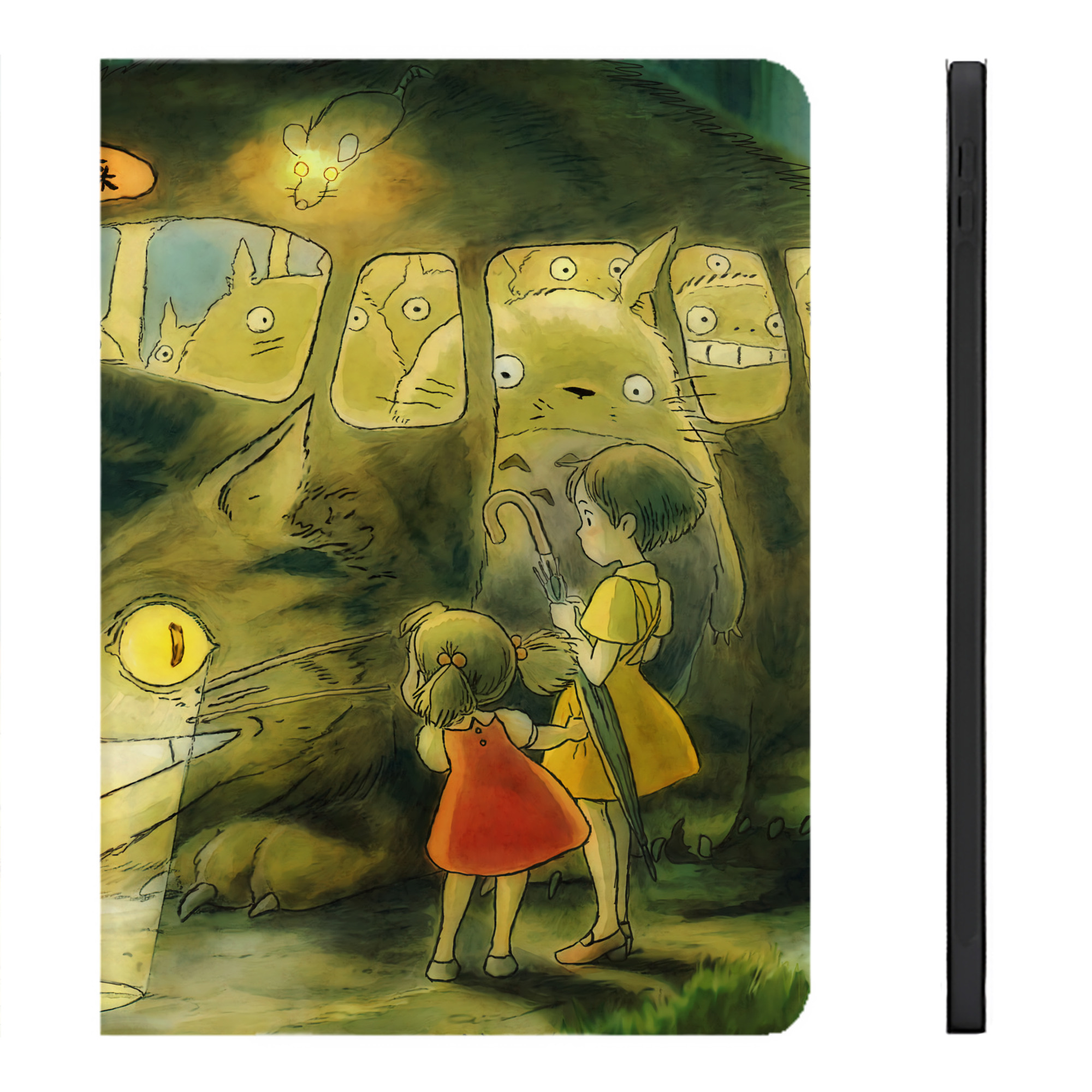 （画像用） となりのトトロ 草壁メイ 草壁サツキ My Neighbor Totoro Satsuki Kusakabe Mei Kusakabe IPadケース ペンホルダー付き ブックスタイルデザイン